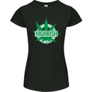 Highrish St. Patrick's Day Weed Drugs Funny Womens Petite Cut T-Shirt Black