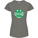 Highrish St. Patrick's Day Weed Drugs Funny Womens Petite Cut T-Shirt Charcoal