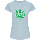 Highrish St. Patrick's Day Weed Drugs Funny Womens Petite Cut T-Shirt Light Blue