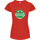 Highrish St. Patrick's Day Weed Drugs Funny Womens Petite Cut T-Shirt Red