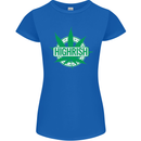 Highrish St. Patrick's Day Weed Drugs Funny Womens Petite Cut T-Shirt Royal Blue