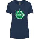 Highrish St. Patrick's Day Weed Drugs Funny Womens Wider Cut T-Shirt Navy Blue