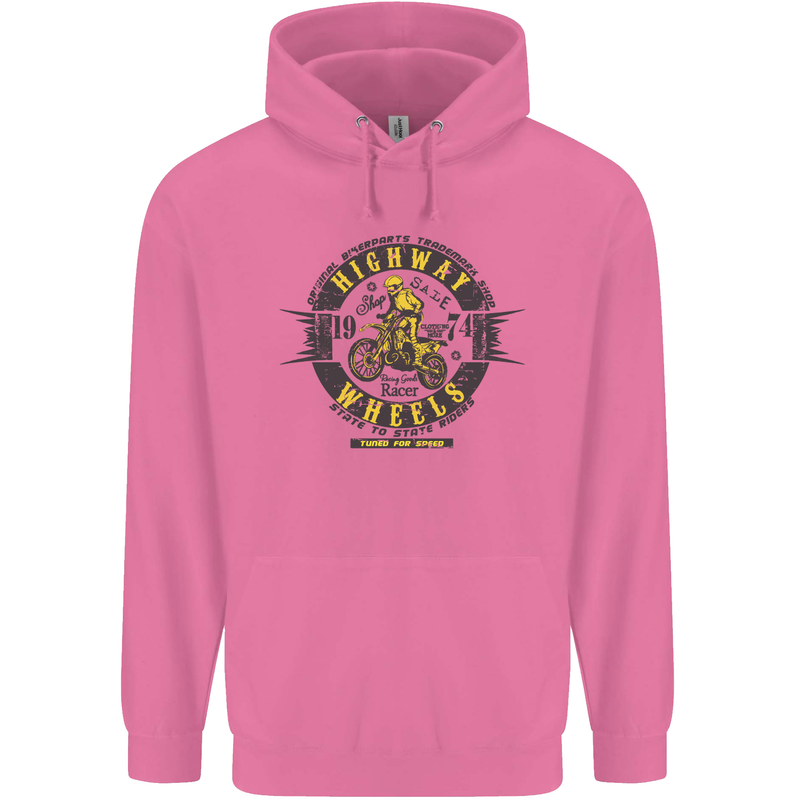 Highway Wheels Motocross Motorcycle Childrens Kids Hoodie Azalea