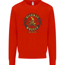 Highway Wheels Motocross Motorcycle Mens Sweatshirt Jumper Bright Red