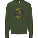 Highway Wheels Motocross Motorcycle Mens Sweatshirt Jumper Forest Green