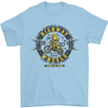Highway Wheels Motocross Motorcycle Mens T-Shirt Cotton Gildan Light Blue