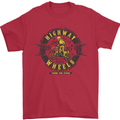 Highway Wheels Motocross Motorcycle Mens T-Shirt Cotton Gildan Red