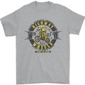 Highway Wheels Motocross Motorcycle Mens T-Shirt Cotton Gildan Sports Grey