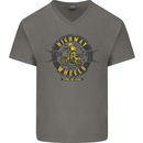 Highway Wheels Motocross Motorcycle Mens V-Neck Cotton T-Shirt Charcoal