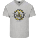 Highway Wheels Motocross Motorcycle Mens V-Neck Cotton T-Shirt Sports Grey