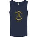 Highway Wheels Motocross Motorcycle Mens Vest Tank Top Navy Blue