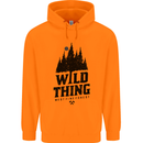 Hiking Wild Thing Camping Rambling Outdoors Childrens Kids Hoodie Orange