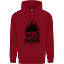 Hiking Wild Thing Camping Rambling Outdoors Childrens Kids Hoodie Red