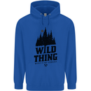 Hiking Wild Thing Camping Rambling Outdoors Childrens Kids Hoodie Royal Blue