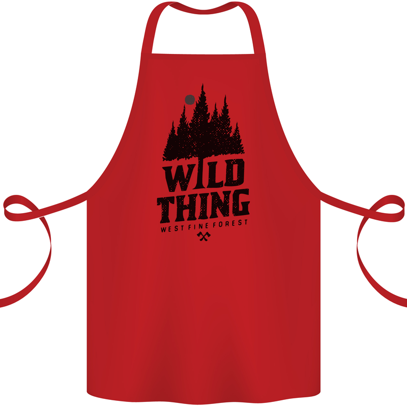 Hiking Wild Thing Camping Rambling Outdoors Cotton Apron 100% Organic Red