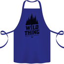Hiking Wild Thing Camping Rambling Outdoors Cotton Apron 100% Organic Royal Blue