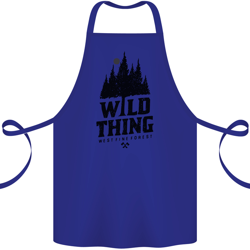 Hiking Wild Thing Camping Rambling Outdoors Cotton Apron 100% Organic Royal Blue