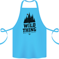 Hiking Wild Thing Camping Rambling Outdoors Cotton Apron 100% Organic Turquoise