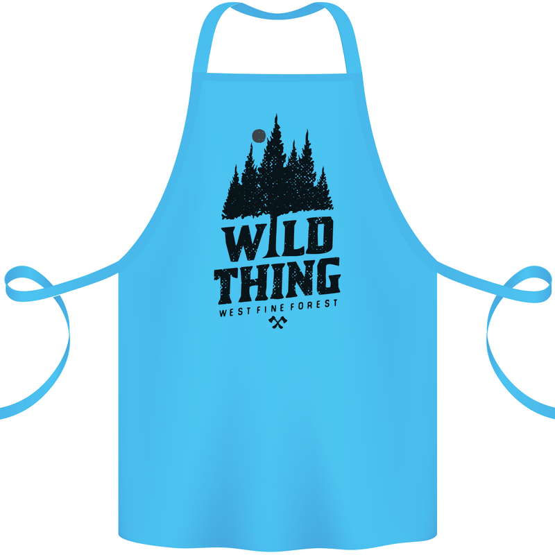 Hiking Wild Thing Camping Rambling Outdoors Cotton Apron 100% Organic Turquoise