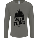Hiking Wild Thing Camping Rambling Outdoors Mens Long Sleeve T-Shirt Charcoal