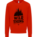 Hiking Wild Thing Camping Rambling Outdoors Mens Sweatshirt Jumper Bright Red