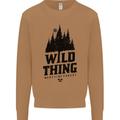Hiking Wild Thing Camping Rambling Outdoors Mens Sweatshirt Jumper Caramel Latte