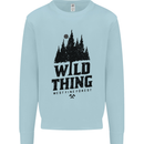 Hiking Wild Thing Camping Rambling Outdoors Mens Sweatshirt Jumper Light Blue