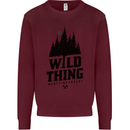 Hiking Wild Thing Camping Rambling Outdoors Mens Sweatshirt Jumper Maroon