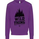 Hiking Wild Thing Camping Rambling Outdoors Mens Sweatshirt Jumper Purple