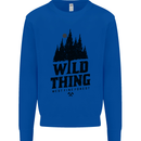 Hiking Wild Thing Camping Rambling Outdoors Mens Sweatshirt Jumper Royal Blue