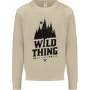 Hiking Wild Thing Camping Rambling Outdoors Mens Sweatshirt Jumper Sand