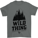 Hiking Wild Thing Camping Rambling Outdoors Mens T-Shirt Cotton Gildan Charcoal