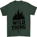 Hiking Wild Thing Camping Rambling Outdoors Mens T-Shirt Cotton Gildan Forest Green