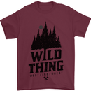 Hiking Wild Thing Camping Rambling Outdoors Mens T-Shirt Cotton Gildan Maroon