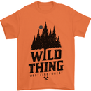 Hiking Wild Thing Camping Rambling Outdoors Mens T-Shirt Cotton Gildan Orange