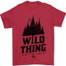 Hiking Wild Thing Camping Rambling Outdoors Mens T-Shirt Cotton Gildan Red