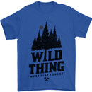 Hiking Wild Thing Camping Rambling Outdoors Mens T-Shirt Cotton Gildan Royal Blue