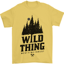 Hiking Wild Thing Camping Rambling Outdoors Mens T-Shirt Cotton Gildan Yellow