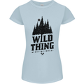 Hiking Wild Thing Camping Rambling Outdoors Womens Petite Cut T-Shirt Light Blue
