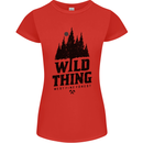 Hiking Wild Thing Camping Rambling Outdoors Womens Petite Cut T-Shirt Red