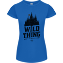 Hiking Wild Thing Camping Rambling Outdoors Womens Petite Cut T-Shirt Royal Blue
