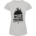 Hiking Wild Thing Camping Rambling Outdoors Womens Petite Cut T-Shirt Sports Grey