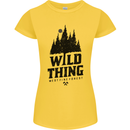Hiking Wild Thing Camping Rambling Outdoors Womens Petite Cut T-Shirt Yellow