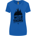 Hiking Wild Thing Camping Rambling Outdoors Womens Wider Cut T-Shirt Royal Blue
