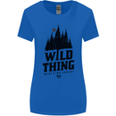 Hiking Wild Thing Camping Rambling Outdoors Womens Wider Cut T-Shirt Royal Blue