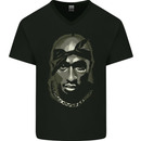 Hip Hop Rap Music Rapper Mens V-Neck Cotton T-Shirt Black
