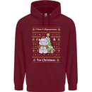 Hippo Christmas Funny Hippopotamus Childrens Kids Hoodie Maroon