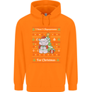 Hippo Christmas Funny Hippopotamus Childrens Kids Hoodie Orange