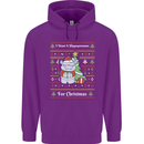Hippo Christmas Funny Hippopotamus Childrens Kids Hoodie Purple