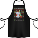 Hippo Christmas Funny Hippopotamus Cotton Apron 100% Organic Black